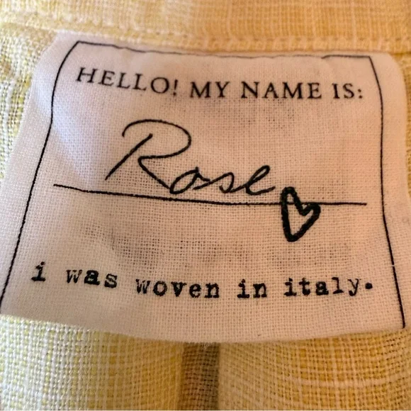 Frank & Eileen | Rory Short Sleeve Button Down Linen Shirt in Yellow | Sz XS - Picture 8 of 12